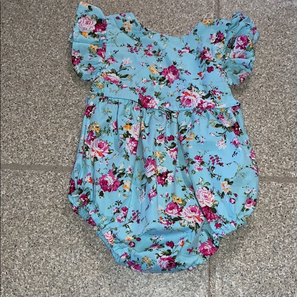Floral Open Back Bubble Romper